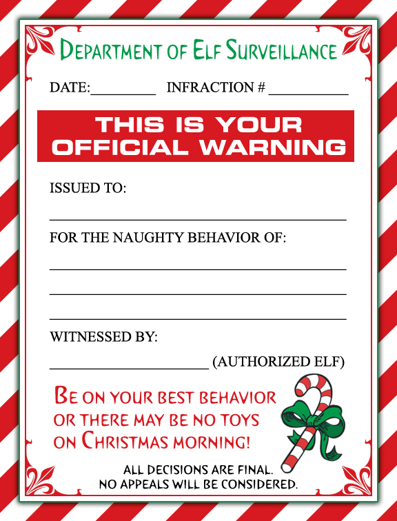 Department Of Elf Surveillance Printable
